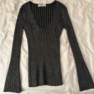 Bailey 44 silver and black shirt blouse